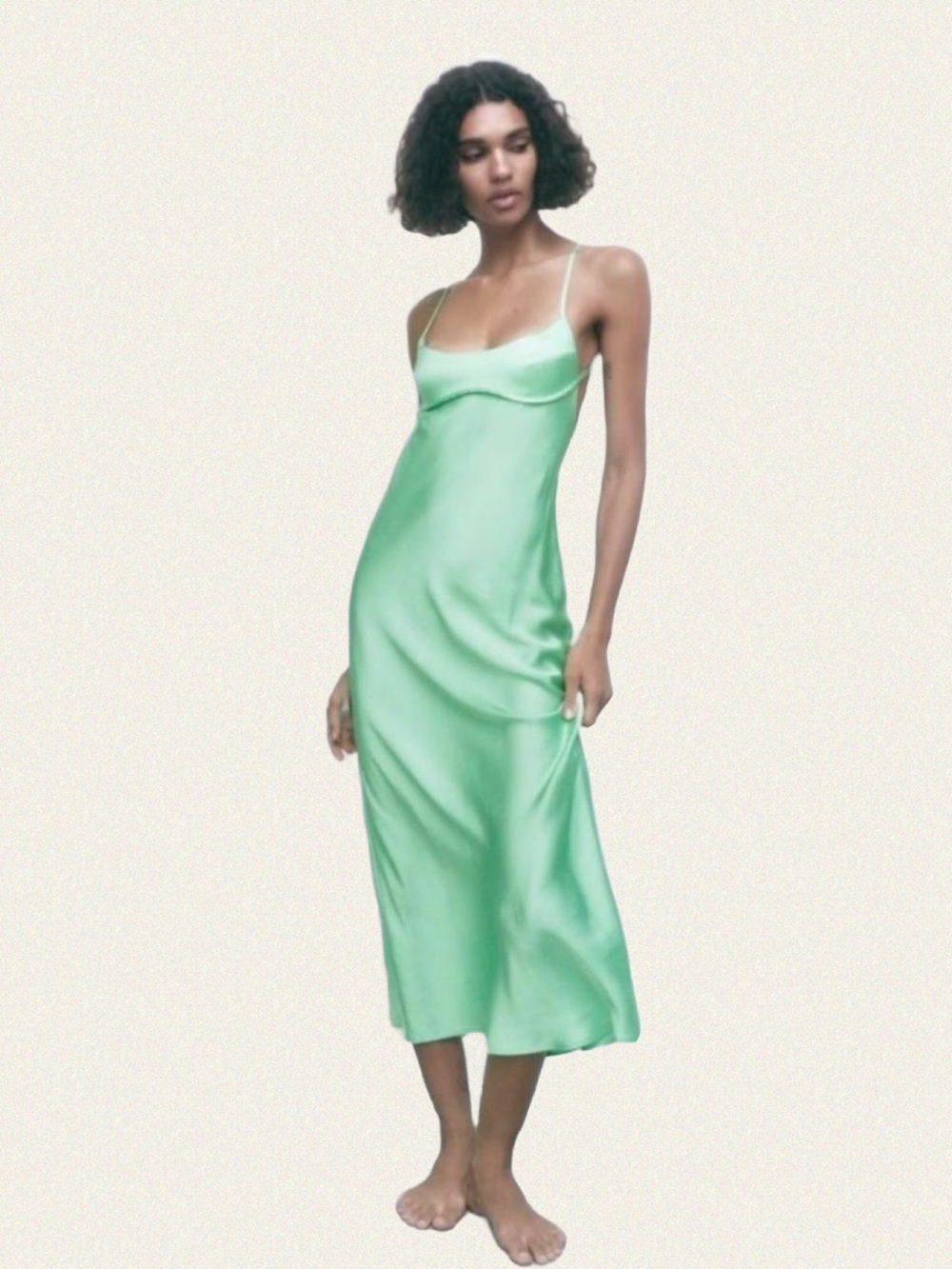 Zara Satin Slip Maxi Dress